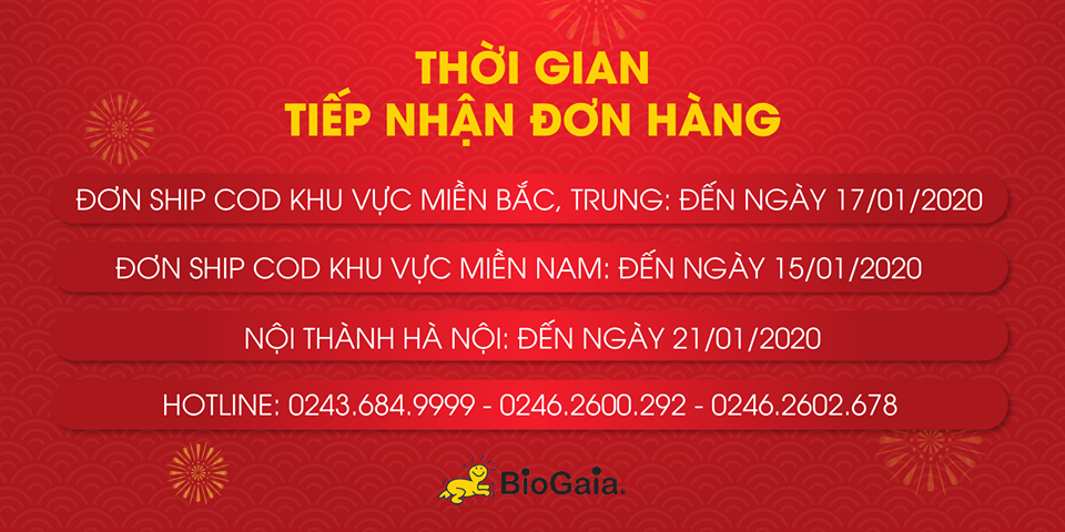 Thời gian tiếp nhận đơn hàng trước dịp Tết Nguyên Đán 2020