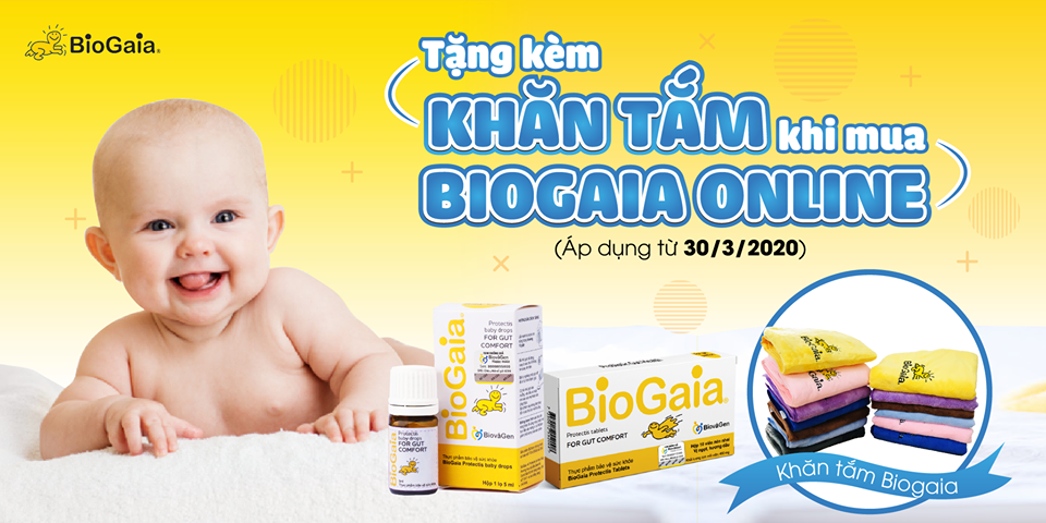 Tặng khăn tắm siêu mềm khi mua BioGaia online