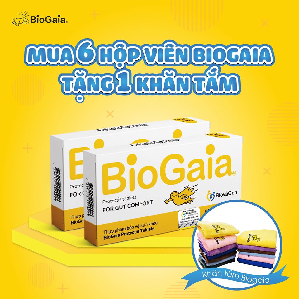 Tặng khăn tắm khi mua 6 hộp viên BioGaia