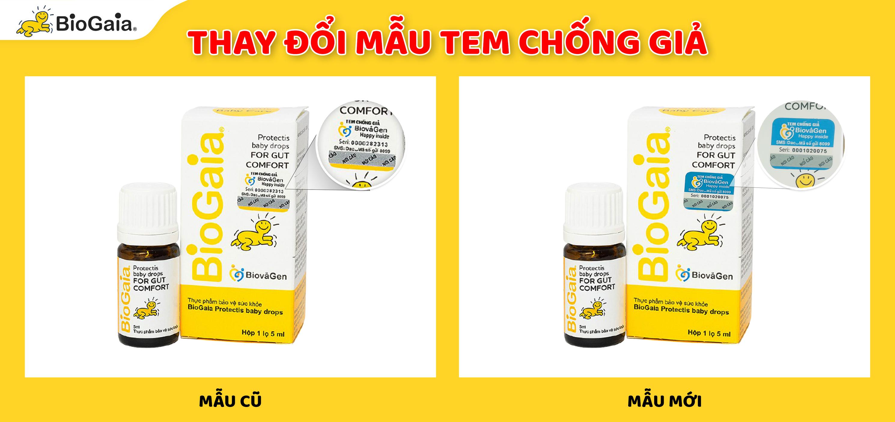 Cập nhật mẫu tem chống giả mới trên các sản phẩm BioGaia