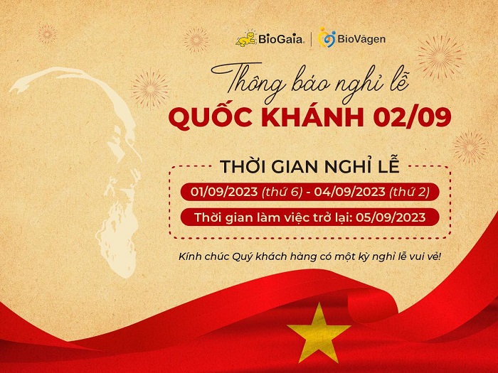 Thông báo nghỉ lễ Quốc Khánh mùng 2/9